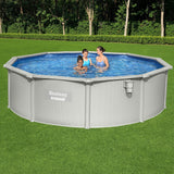 Bestway Swimming Pool Steel Frame Round Pool Set 457cm w/ Filter Ladder 17430L - Close-Up Angle