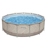 Bestway Swimming Pools 396cm x 107cm Steel Above Ground Canopy Backyard Pool Set White - Top-Down View