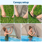 Bestway Swimming Pools 396cm x 107cm Steel Above Ground Canopy Backyard Pool Set White - Extra Image