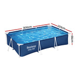 Bestway Swimming Pool 300x201x66cm Steel Frame Above Ground Pools 3300L - Front View