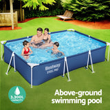 Bestway Swimming Pool 300x201x66cm Steel Frame Above Ground Pools 3300L - Top-Down View