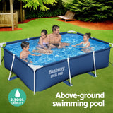 Bestway Swimming Pool 259x170x61cm Steel Frame Above Ground Pools 2300L - Top-Down View