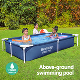 Bestway Swimming Pool 221x150x43cm Steel Frame Above Ground Pools 1200L - Top-Down View