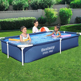 Bestway Swimming Pool 221x150x43cm Steel Frame Above Ground Pools 1200L - Close-Up Angle