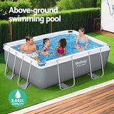 Bestway Swimming Pool 282x196x84cm Steel Frame Above Ground Pools Filter Pump 3662L - Top-Down View