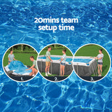 Bestway Swimming Pool 282x196x84cm Steel Frame Above Ground Pools Filter Pump 3662L - Rear View