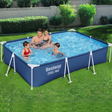 Bestway Swimming Pool 300x201x66cm Steel Frame Above Ground Pools w/ Filter Pump 3300L - Low Angle