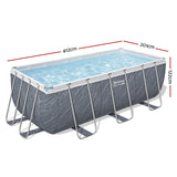 Bestway Swimming Pool 412x201x122cm Steel Frame Pool Set w/Pump Ladder - Front View