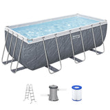 Bestway Swimming Pool 412x201x122cm Steel Frame Pool Set w/Pump Ladder - Side View