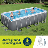 Bestway Swimming Pool Steel Frame Pool Set w/ Filter Pump Ladder Cover 488x244cm - 45-Degree Angle