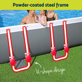 Bestway Swimming Pool Steel Frame Pool Set w/ Filter Pump Ladder Cover 488x244cm - Rear View