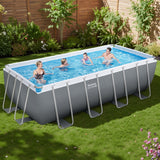Bestway Swimming Pool Steel Frame Pool Set w/ Filter Pump Ladder Cover 488x244cm - Close-Up Angle