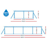 Bestway Swimming Pool 400x211x81cm Steel Frame Above Ground Pools w/ Filter Pump 5700L - Top-Down View