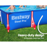 Bestway Swimming Pool 400x211x81cm Steel Frame Above Ground Pools w/ Filter Pump 5700L - 45-Degree Angle