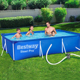 Bestway Swimming Pool 400x211x81cm Steel Frame Above Ground Pools w/ Filter Pump 5700L - Close-Up Angle