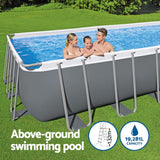 Bestway Swimming Pool 640x274x132cm Steel Frame Above Ground Pools Filter Pump Ladder 19281L - Top-Down View