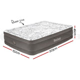Bestway Air Mattress Queen Inflatable Bed 46cm Airbed Decorated Surface Grey - Front View