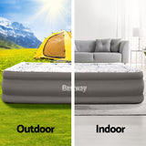 Bestway Air Mattress Queen Inflatable Bed 46cm Airbed Decorated Surface Grey - Top-Down View