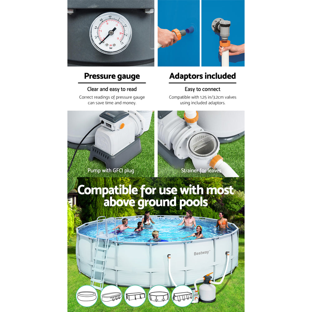 Bestway Pool Pump Sand Filter 3000GPH 11355L/H Pools Flowclear??Filters