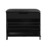 Artiss Shoe Cabinet Bench Shoes Storage Rack Organiser Shelf Black 15 Pairs - Top-Down View