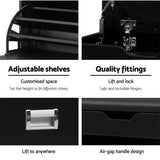 Artiss Shoe Cabinet Bench Shoes Storage Rack Organiser Shelf Black 15 Pairs - Rear View