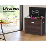Artiss Shoe Rack Cabinet Bench 3-tier 15 Pairs Walnut - Top-Down View