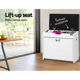 Artiss Shoe Rack Cabinet Bench 3-tier 15 Pairs White - Top-Down View