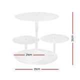 5-Star Chef Cake Stand 5 Tiers Acrylic Holder Display Round Clear Wedding Party - Front View