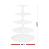 5-Star Chef Cake Stand 5 Tiers Acrylic Holder Display Round Clear Wedding Party - Front View