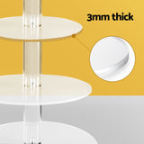 5-Star Chef Cake Stand 5 Tiers Acrylic Holder Display Round Clear Wedding Party - Rear View