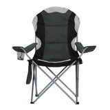 Weisshorn Camping Folding Chair Portable Outdoor Hiking Fishing Picnic Grey 2pcs - Side View