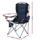 Weisshorn Camping Folding Chair Portable Outdoor Hiking Fishing Picnic Navy 2pcs - Front View