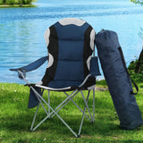 Weisshorn Camping Folding Chair Portable Outdoor Hiking Fishing Picnic Navy 2pcs - Low Angle