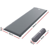 Weisshorn Self Inflating Mattress Camping Sleeping Mat Air Bed Pad Single Grey - Front View