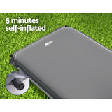 Weisshorn Self Inflating Mattress Camping Sleeping Mat Air Bed Pad Single Grey - Top-Down View