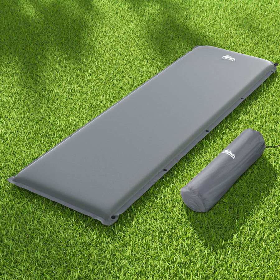 Weisshorn Self Inflating Mattress Camping Sleeping Mat Air Bed Pad Single Grey, image 7