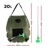 Weisshorn Camping Shower Bag 20L Set of 2 Portable Green Black - Front View