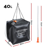 Weisshorn Camping Shower Bag 40L Black - Front View