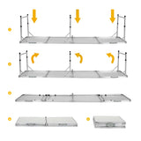 Weisshorn Folding Camping Table 240CM Portable Outdoor Picnic BBQ Aluminium Desk - Low Angle
