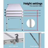Weisshorn Folding Camping Table 240CM Portable Outdoor Picnic BBQ Aluminium Desk - Rear View