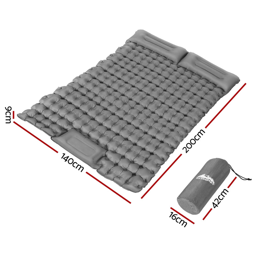Weisshorn Self Inflating Mattress Camping Sleeping Mat Air Bed Double Pillow Bag, image 2