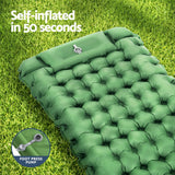 Weisshorn Self Inflating Mattress Camping Sleeping Mat Air Bed Pad Single Pillow - Top-Down View