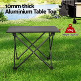 Weisshorn Folding Camping Table 40CM Roll Up Outdoor Picnic BBQ Aluminium Desk - Top-Down View