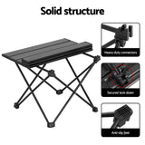 Weisshorn Folding Camping Table 40CM Roll Up Outdoor Picnic BBQ Aluminium Desk - 45-Degree Angle