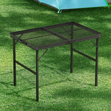 Weisshorn Folding Camping Table 90CM Portable Outdoor Picnic BBQ Aluminium Desk - Top-Down View