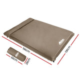 Weisshorn Self Inflating Mattress 10CM Camping Sleeping Mat Air Double Coffee - Front View