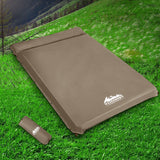 Weisshorn Self Inflating Mattress 10CM Camping Sleeping Mat Air Double Coffee - Low Angle