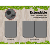 Weisshorn Self Inflating Mattress 10CM Camping Sleeping Mat Air Double Grey - Side View