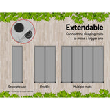 Weisshorn Self Inflating Mattress Camping Sleeping Mat Air Bed Single Grey - Side View