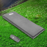 Weisshorn Self Inflating Mattress Camping Sleeping Mat Air Bed Single Grey - Low Angle